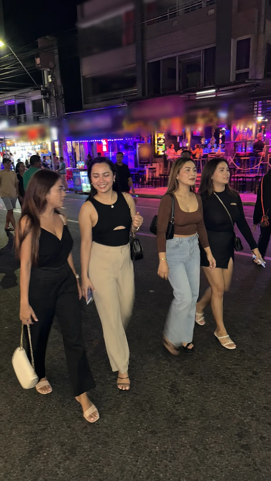 Walking Street group travelers and nightlife hostesses