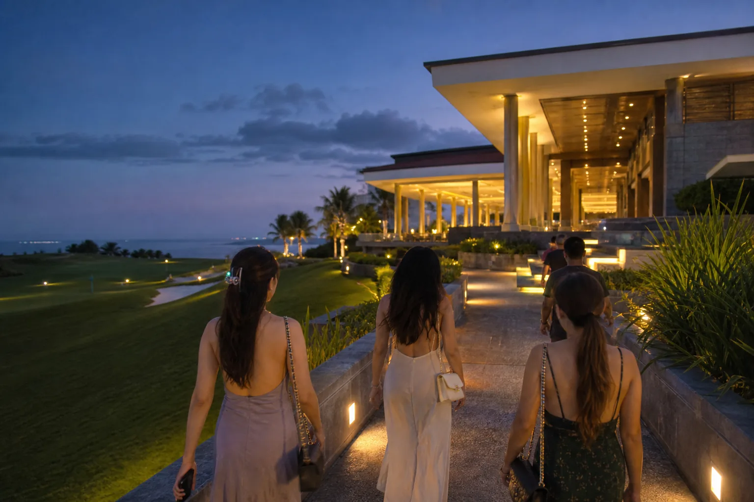 Mimosa clubhouse evening walk after golf