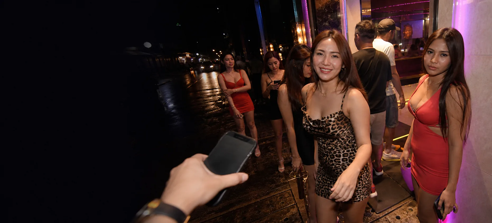 Walking Street first-person POV banner-like nightlife crop