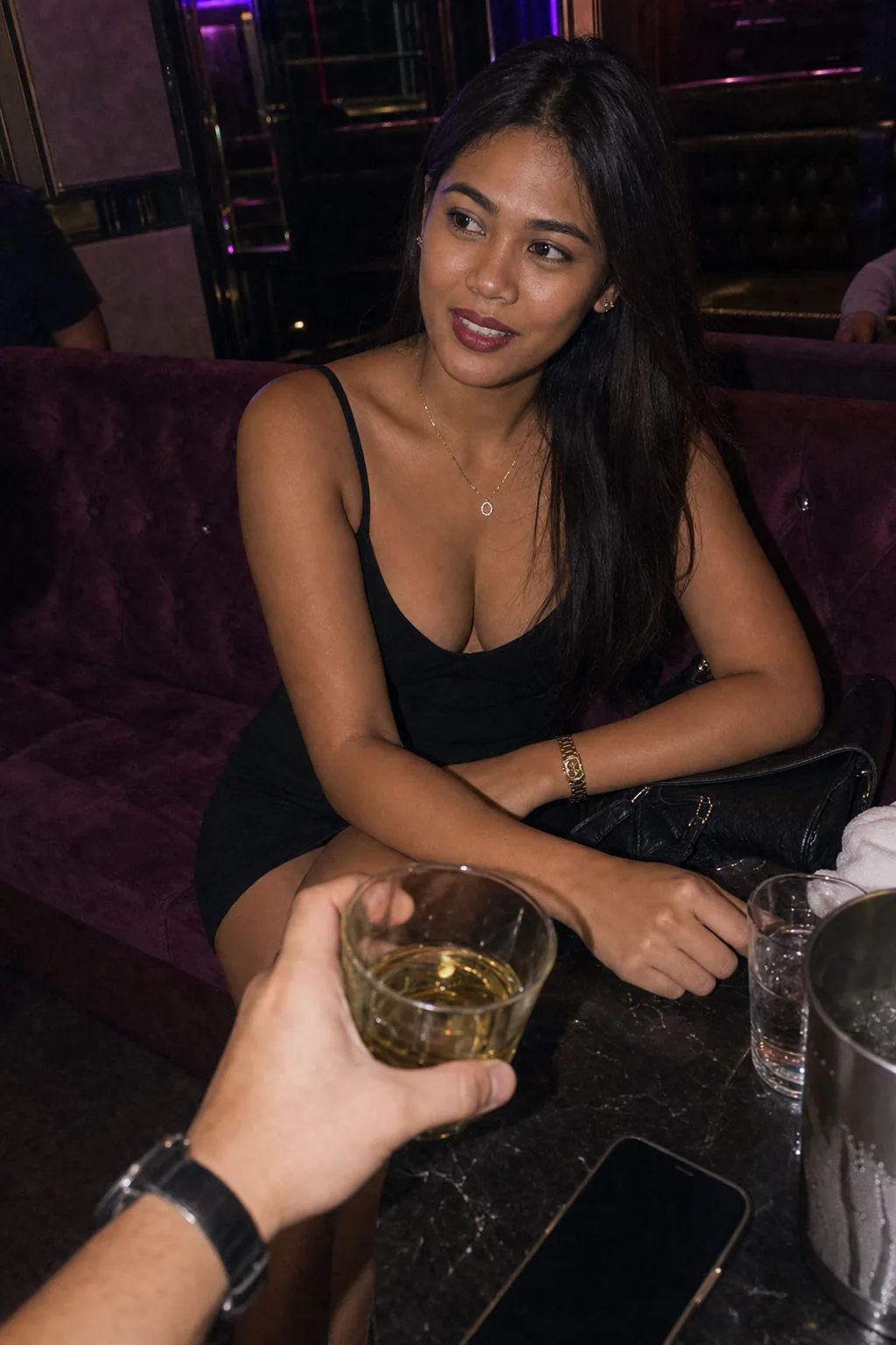 JTV hostess drink service from first-person POV